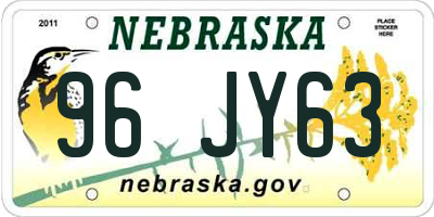 NE license plate 96JY63