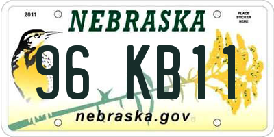 NE license plate 96KB11