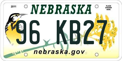 NE license plate 96KB27