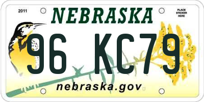 NE license plate 96KC79