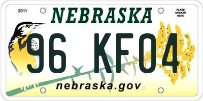 NE license plate 96KF04