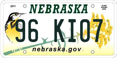 NE license plate 96KI07