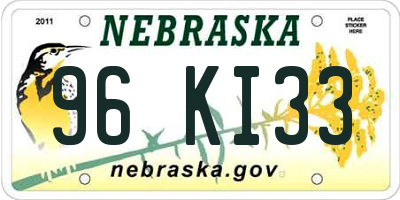 NE license plate 96KI33