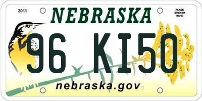 NE license plate 96KI50