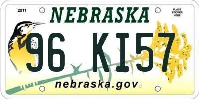 NE license plate 96KI57