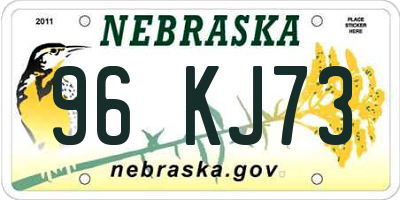 NE license plate 96KJ73