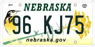 NE license plate 96KJ75