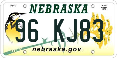 NE license plate 96KJ83