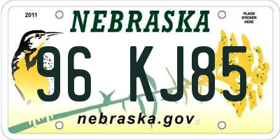 NE license plate 96KJ85
