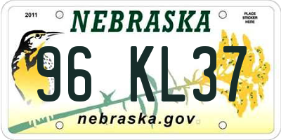 NE license plate 96KL37