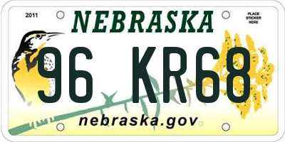 NE license plate 96KR68