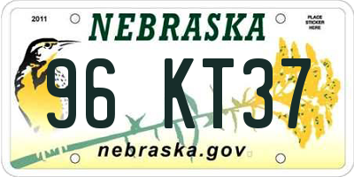 NE license plate 96KT37