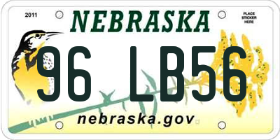 NE license plate 96LB56