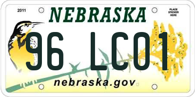 NE license plate 96LC01