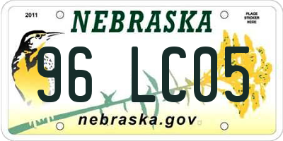 NE license plate 96LC05