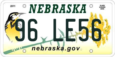 NE license plate 96LE56