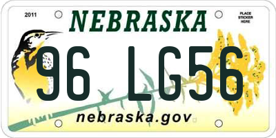 NE license plate 96LG56