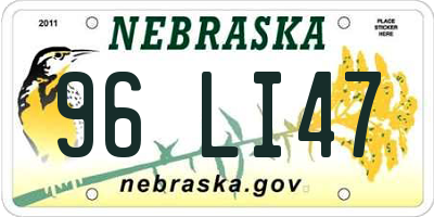 NE license plate 96LI47