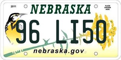 NE license plate 96LI50
