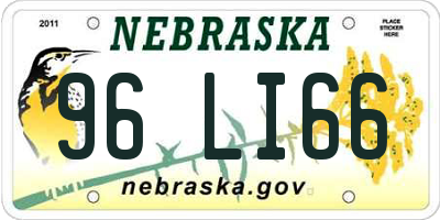 NE license plate 96LI66