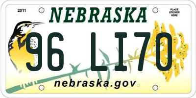 NE license plate 96LI70
