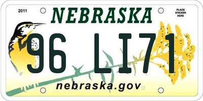 NE license plate 96LI71
