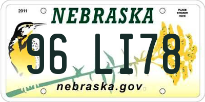 NE license plate 96LI78