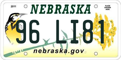 NE license plate 96LI81