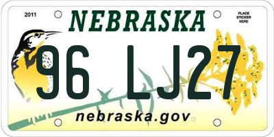 NE license plate 96LJ27