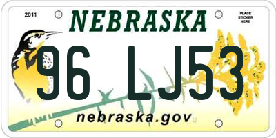 NE license plate 96LJ53