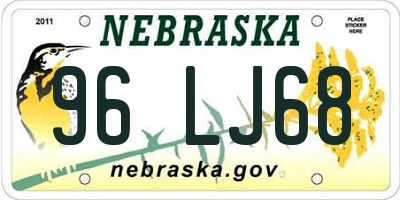 NE license plate 96LJ68