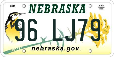 NE license plate 96LJ79
