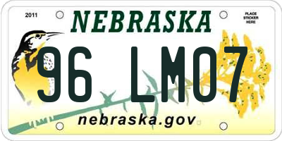 NE license plate 96LM07