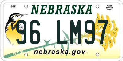 NE license plate 96LM97