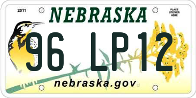 NE license plate 96LP12
