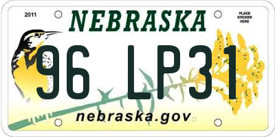 NE license plate 96LP31