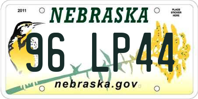 NE license plate 96LP44