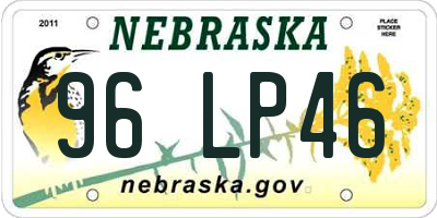 NE license plate 96LP46