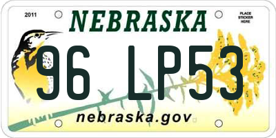 NE license plate 96LP53