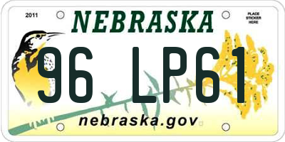 NE license plate 96LP61