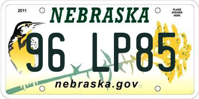 NE license plate 96LP85