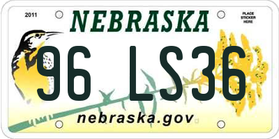 NE license plate 96LS36