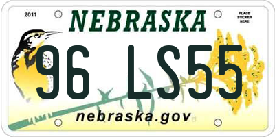 NE license plate 96LS55
