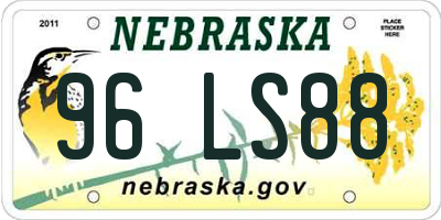 NE license plate 96LS88