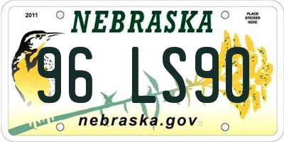 NE license plate 96LS90