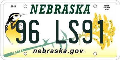 NE license plate 96LS91