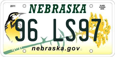 NE license plate 96LS97