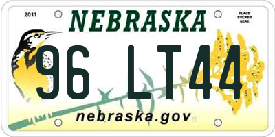 NE license plate 96LT44