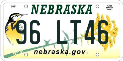 NE license plate 96LT46