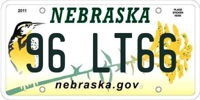 NE license plate 96LT66